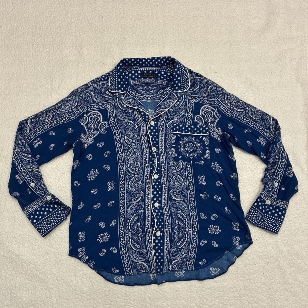 Polo by Ralph Lauren Navy Bandana Print Button-Down Shirt
